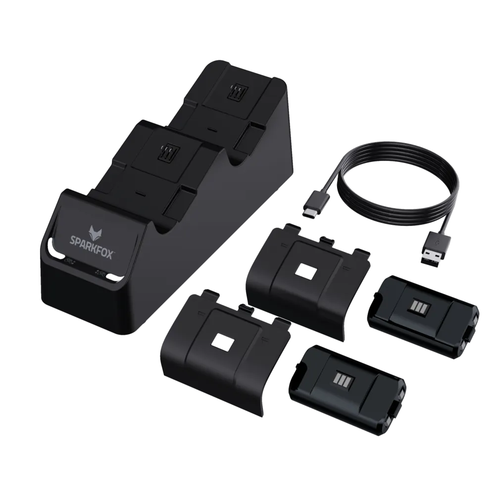 SPARKFOX ערכת טעינה עוצמתית לבקרי XBOX