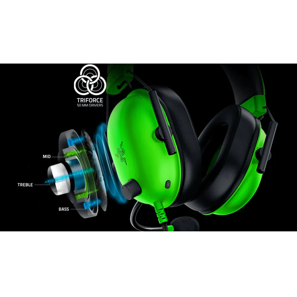 RAZER BLACKSHARK V2 X – אוזניות גיימינג ירוק