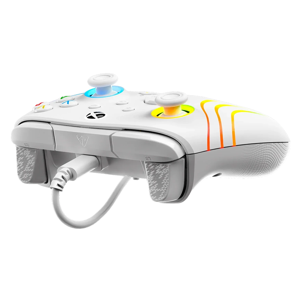 Turtle Beach Afterglow Wave בקר חוטי גיימינג תואם Xbox ו PC עם תאורת RGB -לבן