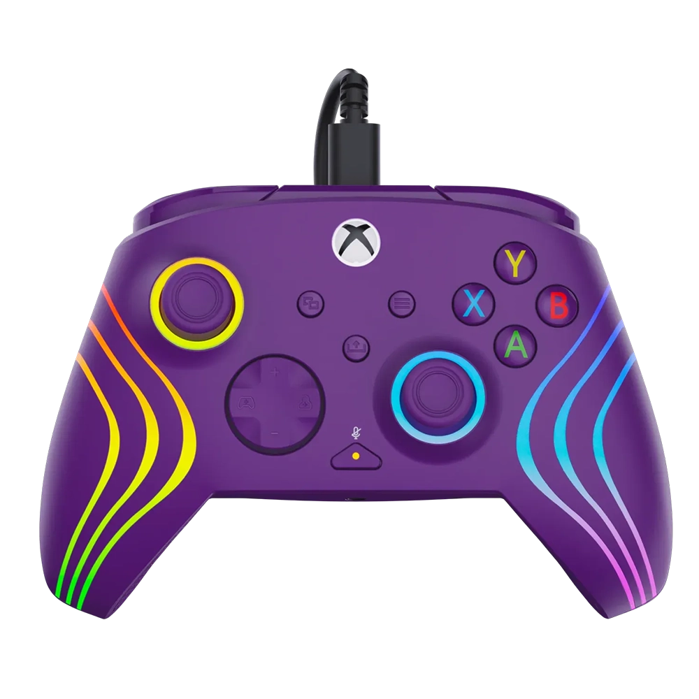 Turtle Beach Afterglow Wave בקר חוטי גיימינג תואם Xbox ו PC עם תאורת RGB -סגול