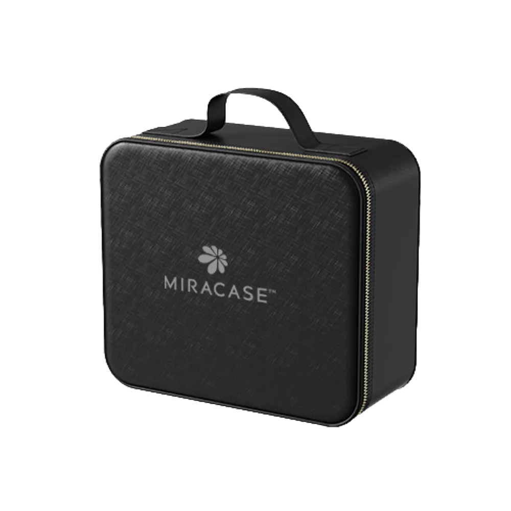 תיק איפור מחולק עם מראה ותאורת לד דגם MCB450 מבית MIRACASE בצבע שחור