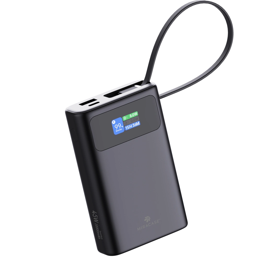 סוללה ניידת Miracase MPB20C45W – טעינה חכמה ומהירה בהספק של עד 45W