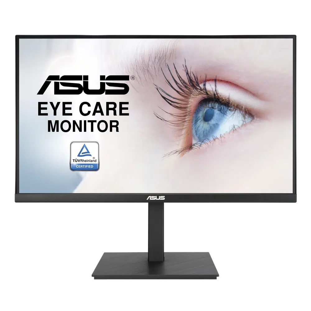 ASUS VA27AQSB LED 27" QHD IPS 75Hz (1ms,DP,HDMI,VGA,PIVOT) - שחור, כולל התאמות הטיה, סיבוב, ציר וגובה, יבואן רשמי 3 שנים אחריות
