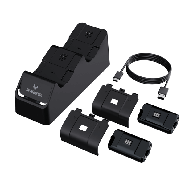 Sparkfox- מטען עוצמתי לשני בקרים Dual Charging Station for Xbox