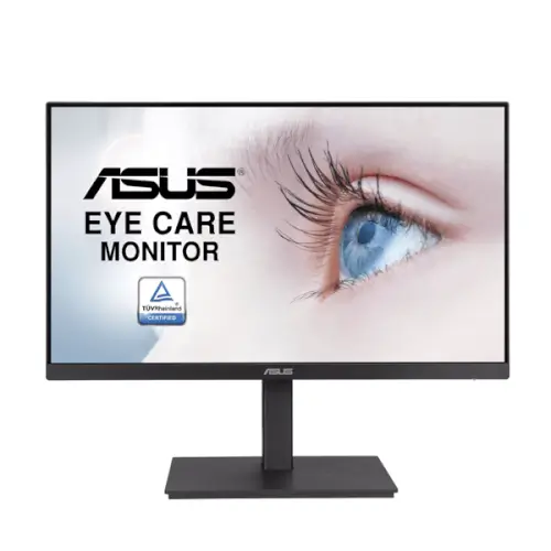 ASUS VA27EQSB LED 27" Full HD IPS 75Hz (5ms,DP,HDMI,VGA,PIVOT) - שחור, כולל התאמות הטיה, סיבוב, ציר וגובה, יבואן רשמי 3 שנים אחריות