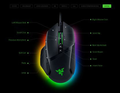 עכבר גיימינג Razer Basilisk V3 RGB עם תאורה מתקדמת