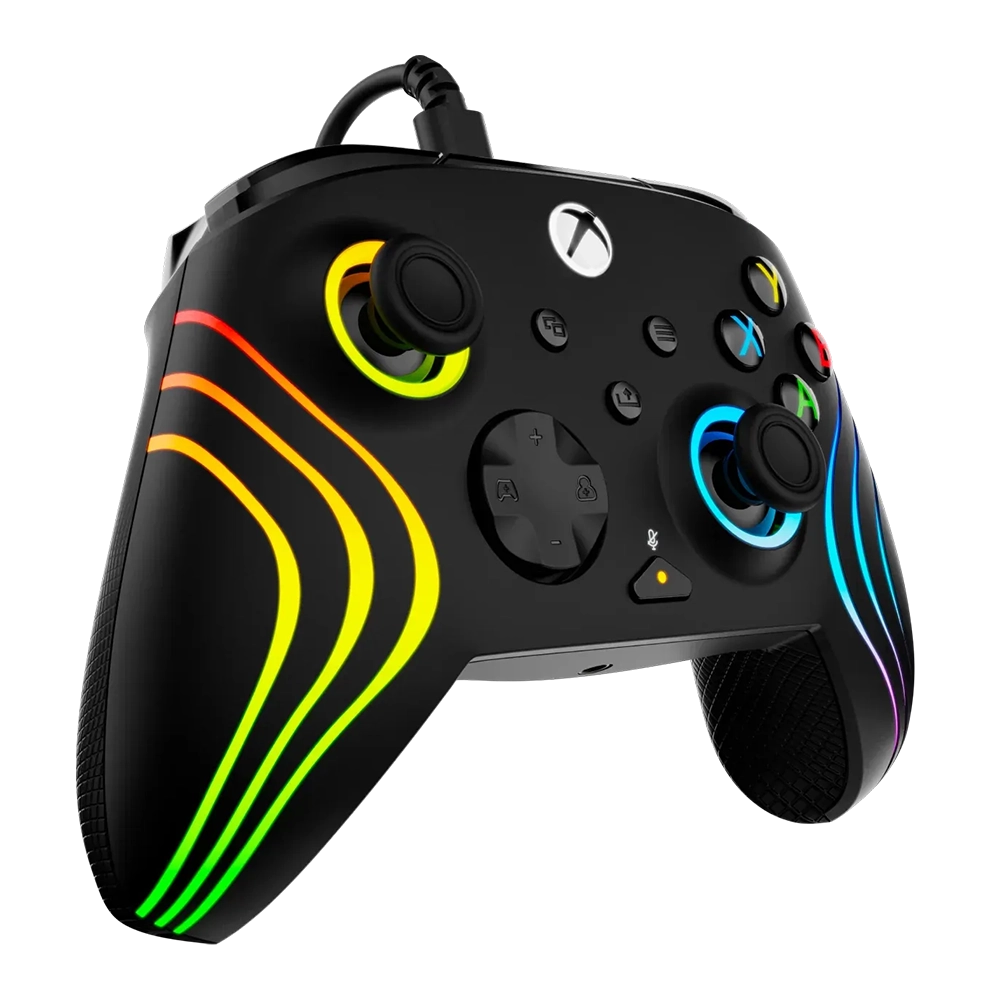 Turtle Beach Afterglow Wave בקר חוטי גיימינג תואם Xbox ו PC עם תאורת RGB -שחור