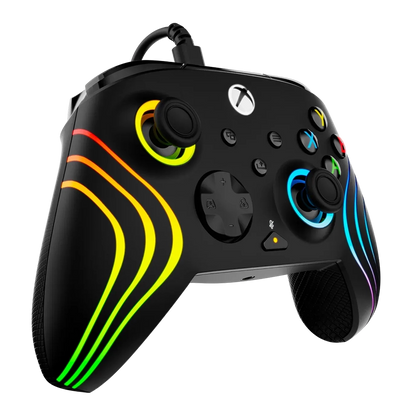 Turtle Beach Afterglow Wave בקר חוטי גיימינג תואם Xbox ו PC עם תאורת RGB -שחור