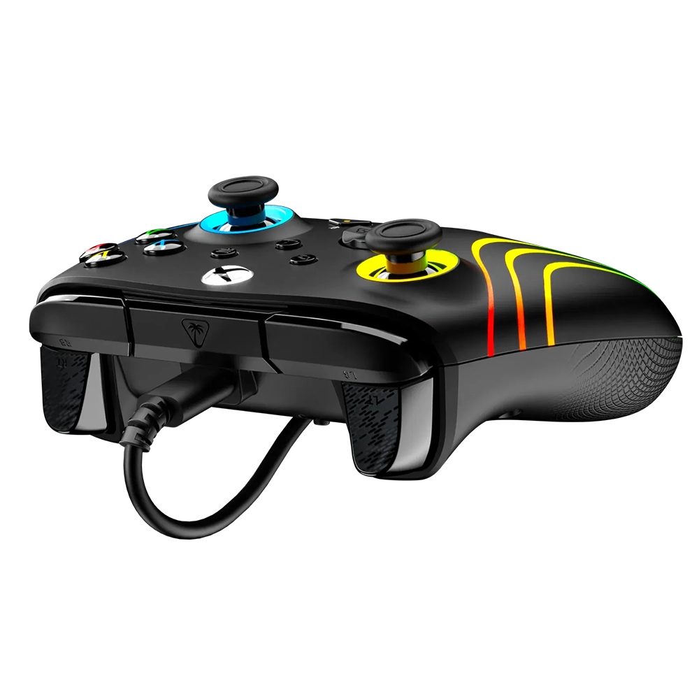 Turtle Beach Afterglow Wave בקר חוטי גיימינג תואם Xbox ו PC עם תאורת RGB -שחור