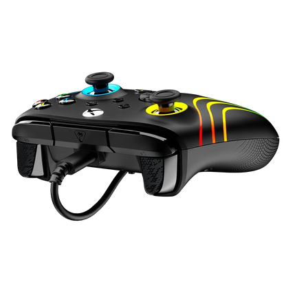 Turtle Beach Afterglow Wave בקר חוטי גיימינג תואם Xbox ו PC עם תאורת RGB -שחור