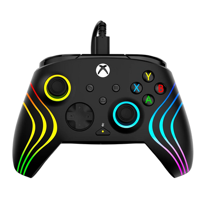 Turtle Beach Afterglow Wave בקר חוטי גיימינג תואם Xbox ו PC עם תאורת RGB -שחור