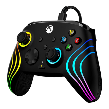 Turtle Beach Afterglow Wave בקר חוטי גיימינג תואם Xbox ו PC עם תאורת RGB -שחור