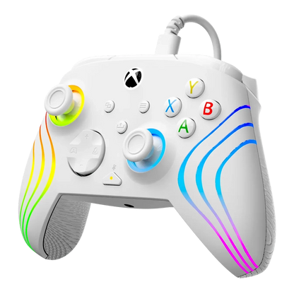 Turtle Beach Afterglow Wave בקר חוטי גיימינג תואם Xbox ו PC עם תאורת RGB -לבן