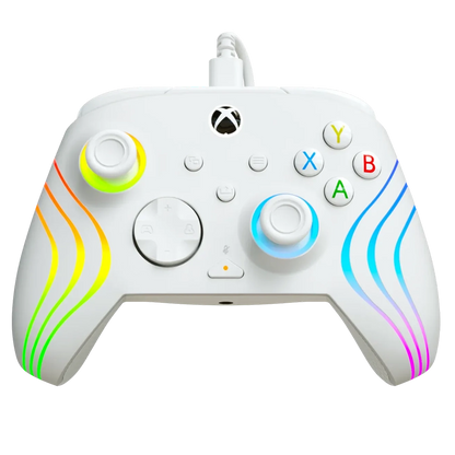 Turtle Beach Afterglow Wave בקר חוטי גיימינג תואם Xbox ו PC עם תאורת RGB -לבן