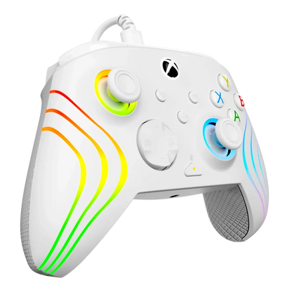 Turtle Beach Afterglow Wave בקר חוטי גיימינג תואם Xbox ו PC עם תאורת RGB -לבן