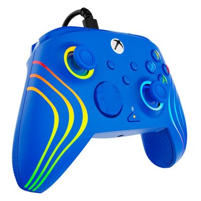 Turtle Beach Afterglow Wave בקר חוטי גיימינג תואם Xbox ו PC עם תאורת RGB -כחול