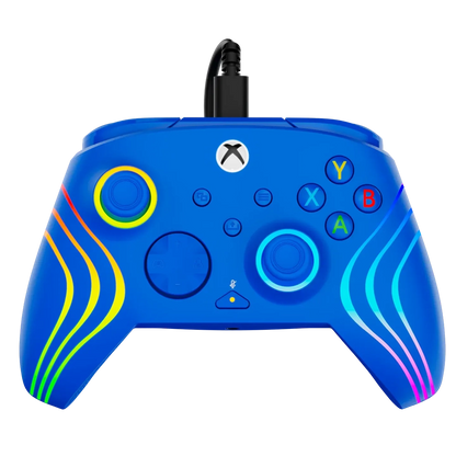 Turtle Beach Afterglow Wave בקר חוטי גיימינג תואם Xbox ו PC עם תאורת RGB -כחול