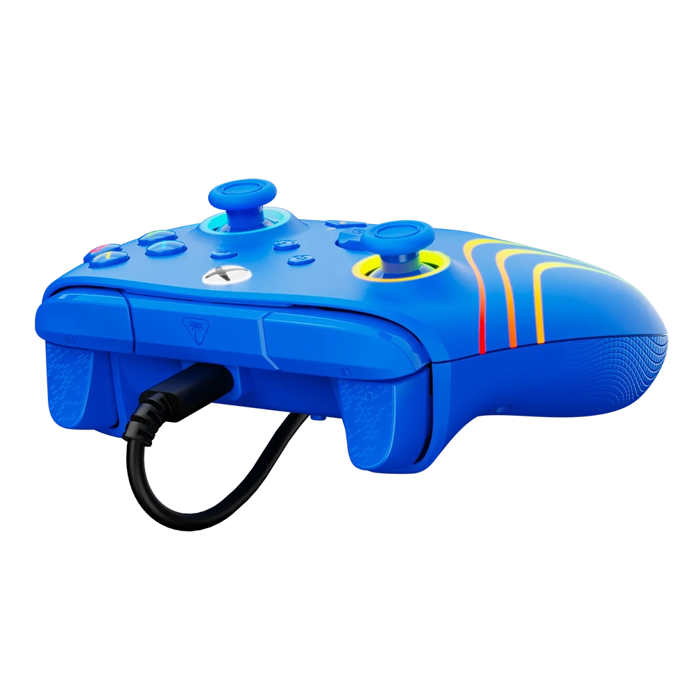 Turtle Beach Afterglow Wave בקר חוטי גיימינג תואם Xbox ו PC עם תאורת RGB -כחול