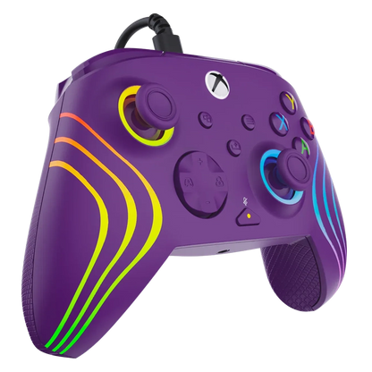 Turtle Beach Afterglow Wave בקר חוטי גיימינג תואם Xbox ו PC עם תאורת RGB -סגול