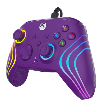 Turtle Beach Afterglow Wave בקר חוטי גיימינג תואם Xbox ו PC עם תאורת RGB -סגול