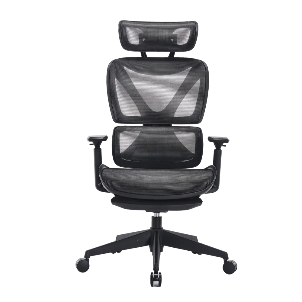 כיסא מנהלים ארגונומי בצבע שחור עם מסגרת כתומה דגם MWMS200 מבית MIRACASE