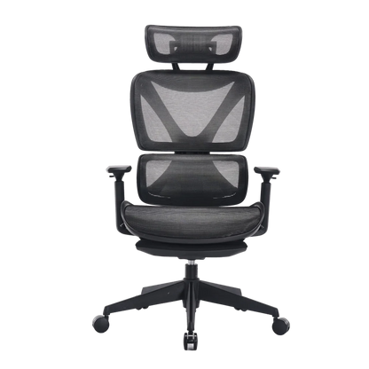 כיסא מנהלים ארגונומי בצבע שחור עם מסגרת כתומה דגם MWMS200 מבית MIRACASE