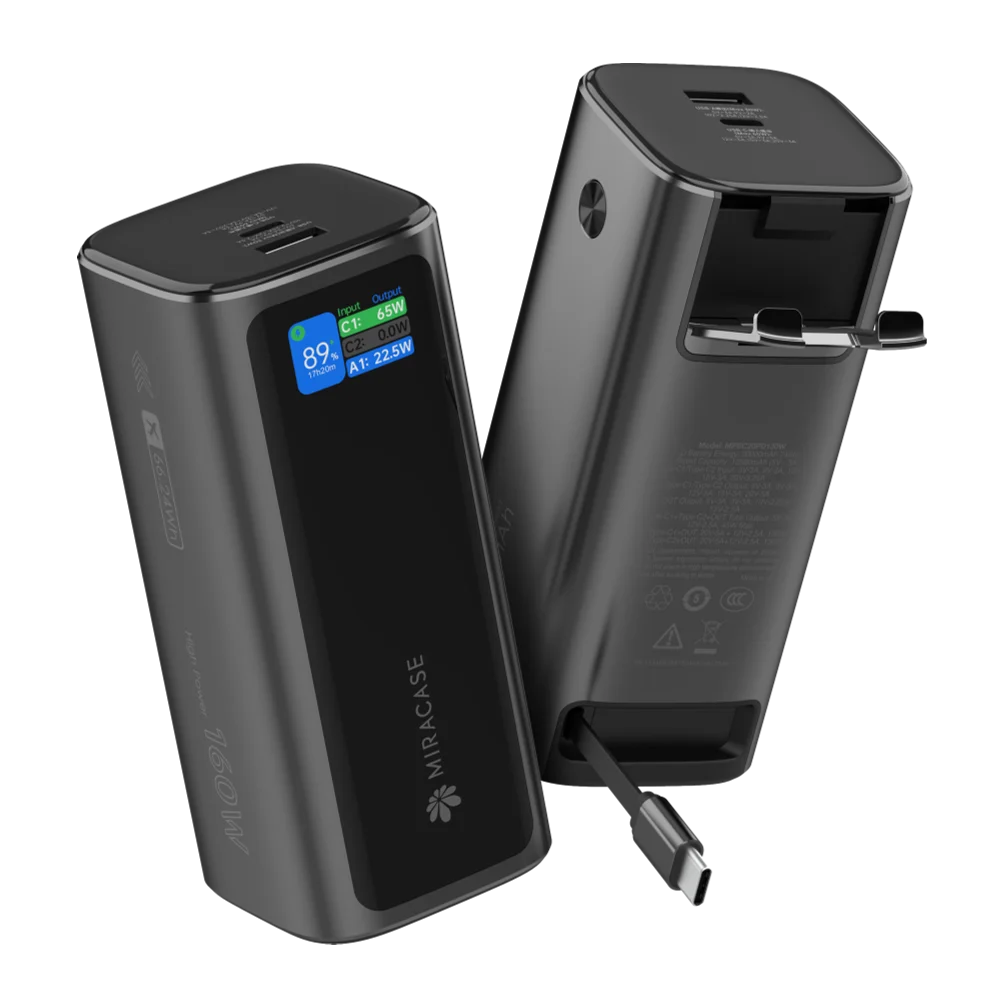 סוללת טעינה ניידת מתקדמת עם כבל נשלף MPBC20PD130W מבית Miracase