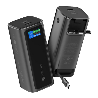 סוללת טעינה ניידת מתקדמת עם כבל נשלף MPBC20PD130W מבית Miracase