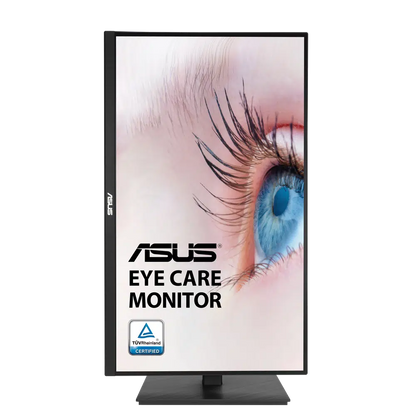ASUS VA27AQSB LED 27" QHD IPS 75Hz (1ms,DP,HDMI,VGA,PIVOT) - שחור, כולל התאמות הטיה, סיבוב, ציר וגובה, יבואן רשמי 3 שנים אחריות