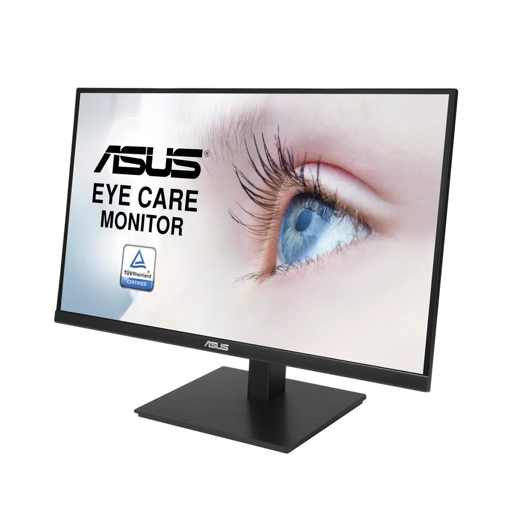 ASUS VA27AQSB LED 27" QHD IPS 75Hz (1ms,DP,HDMI,VGA,PIVOT) - שחור, כולל התאמות הטיה, סיבוב, ציר וגובה, יבואן רשמי 3 שנים אחריות