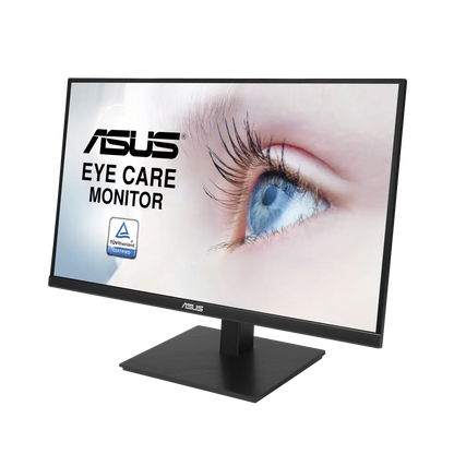 ASUS VA27AQSB LED 27" QHD IPS 75Hz (1ms,DP,HDMI,VGA,PIVOT) - שחור, כולל התאמות הטיה, סיבוב, ציר וגובה, יבואן רשמי 3 שנים אחריות